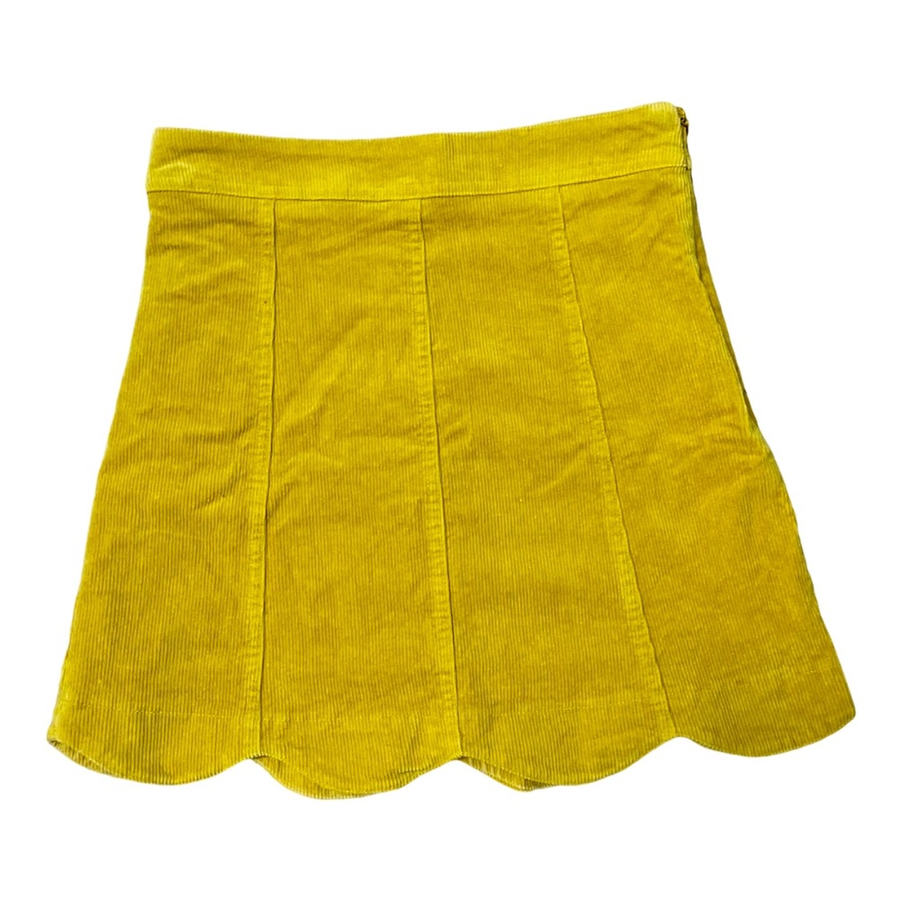 Altard state Yellow corduroy mini skirt